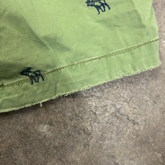 Abercrombie & Fitch vintage y2k Green Shorts with Moose Embroidery - Picture 7 of 9